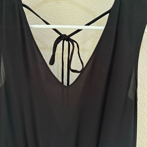 Zara Basic Black Sleeveless Tie-Back Romper - Size M - Picture 7 of 11